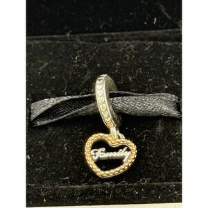 Authentic Pandora S 925 Ale Family Script Dangle Charm #792011